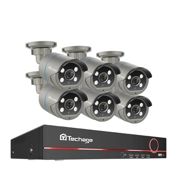 8CH NVR-system, H.265 videokompression, tovejrslyd,8CH NVR 6 Kameraer, Ingen