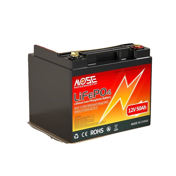 LiFePO4-batteri, dyb cyklus, højtydende sikkerhedsfunktioner,12V 50Ah
