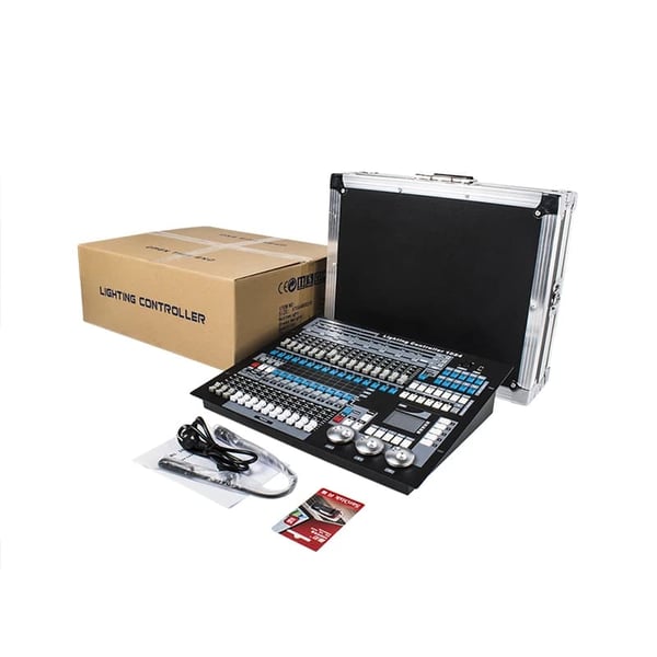 Lyscontroller, 1024 DMX-kanaler, professionel scene-kompatibilitet,EU Stik, 1024 Konsol