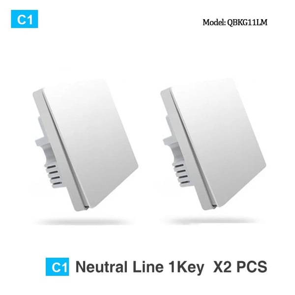 Smart Switch, Trådløs Kontrol, ZigBee Teknologi, Med Neutra 1X2