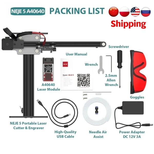 Lasergraver, Høj Præcision, Multi-Material Kompatibilitet,NEJE 5 A40640 12W