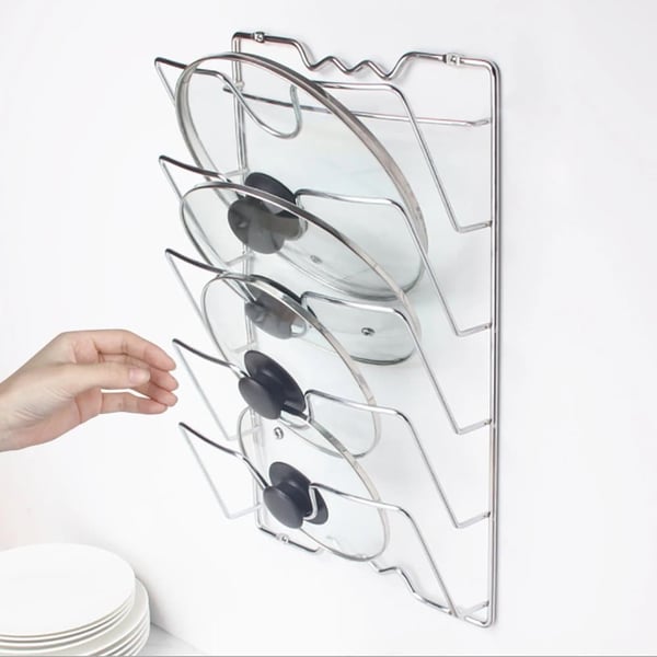 Køkkenrække, 5-lags design, vægmonteret organizer,Sølv
