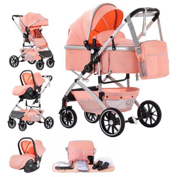 Vauva-ajoneuvo, 3-in-1 monipuolisuus, taitettava muotoilu,808C-PINK
