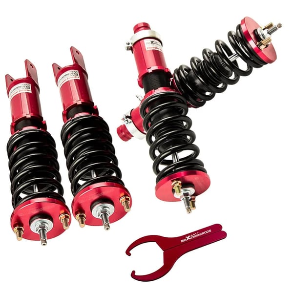 Coilovers, Justerbar Dæmpning, Forbedret Stance,Rød