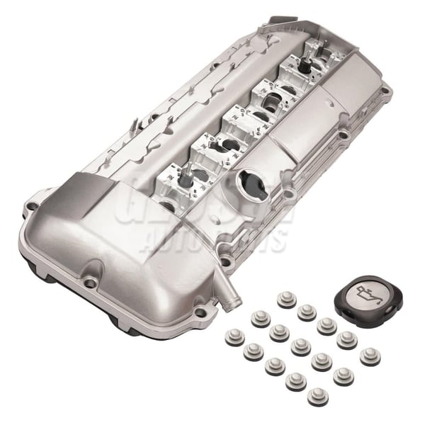 Aluminium Ventildeksel, Passer til Luksus Sedan E39 E46, M52 M54 Motorer, OEM Nummer 11121432928, Inkluderer Pakning og Oliehætte