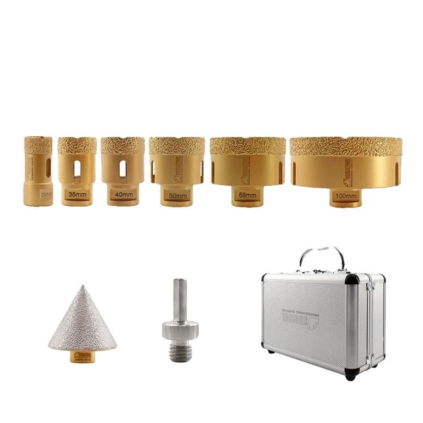 Diamantbor Kits, Forskellige Størrelser, M14 Trådkompatibilitet,8Pcs, M14 Tråd
