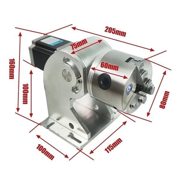 Rotary Akse, 360-Grad Rotation, Kompatibel med Fiber Laser Markeringsmaskiner,220V