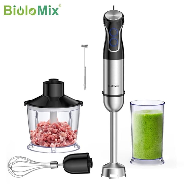 Immersion Håndblender, 1500W Effekt, SUS 304 Rustfrit Stål Blade,EU-stik, HB-3315, 5 i 1
