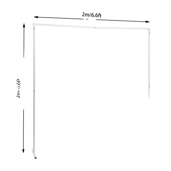 Bryllupsbue, 2m x 2m Dimensioner, Galvaniseret Jernrør Materiale, Fritstående Monterings Type,L, Hvid