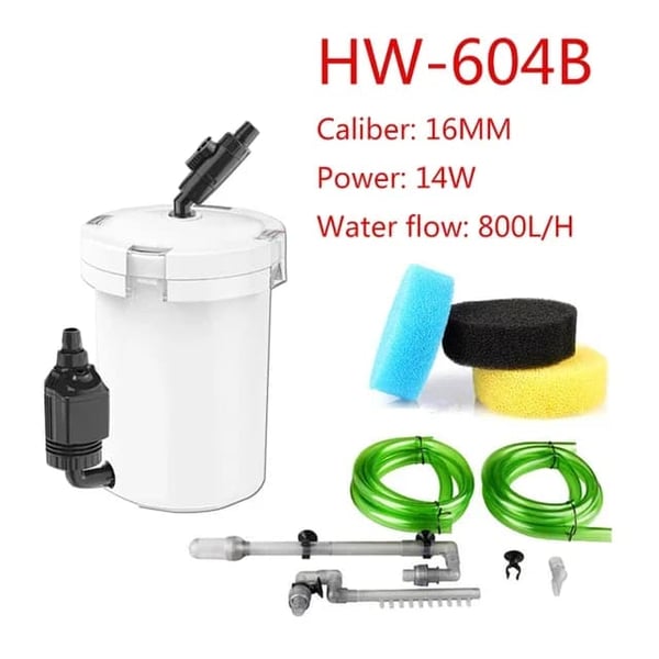 Kanisterfilter, 6W effekt, 400L/H flowrate,220-240V 50HZ, HW-604B