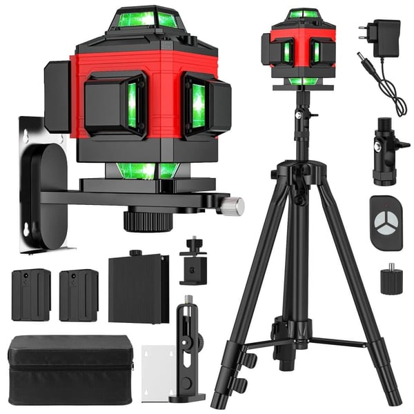 Laser-taso, 360 asteen kattavuus, kaukosäädin,Punainen