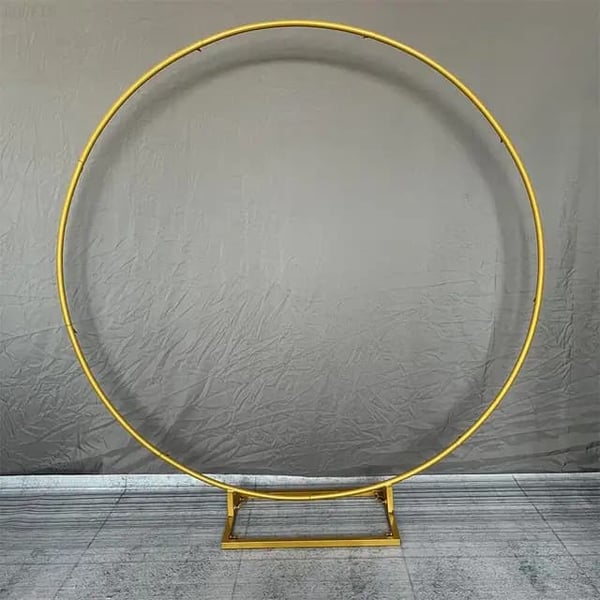 Havebryllup Bryllupsmetalstand, Cirkulært Bue Design, Dekoration til Flere Anledninger, 1,8m (70,8in), Guld-Kvadratisk base