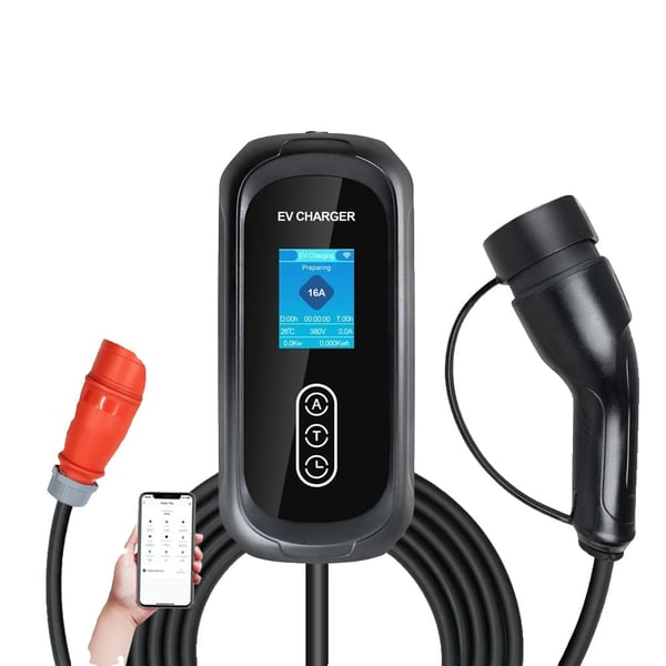 Elbiloplader, 11KW Maksimal Effekt, Smart App Kontrol,TYPE2, 11KW Med APP