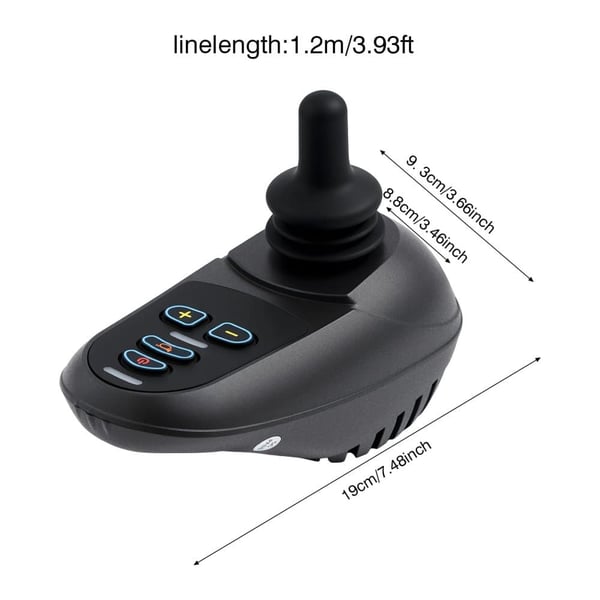 Elektrisk kørestolscontroller, 5 hastighedsindstillinger, vandtæt design,sort