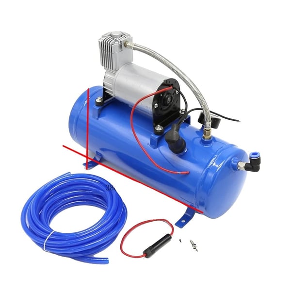 Ombord Air Horn Kompressor System, 150 PSI Tryk, 6L Tank Kapacitet,Blå