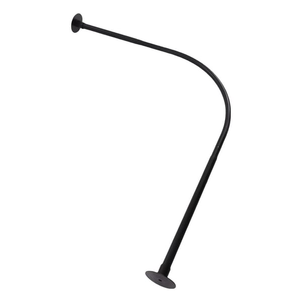 Bruseforhængsstang, L-formet, teleskopisk design,sort