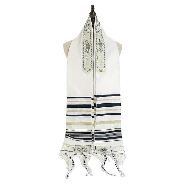 Tallit Bønnesjal, Elegant Design, Behageligt Stof,MB001-02, 52X180CM-c