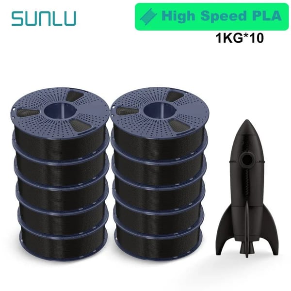 3D-printer filament, højhastighedsudskrivning, anti-strengning funktioner,HS-PLA PLA Sort