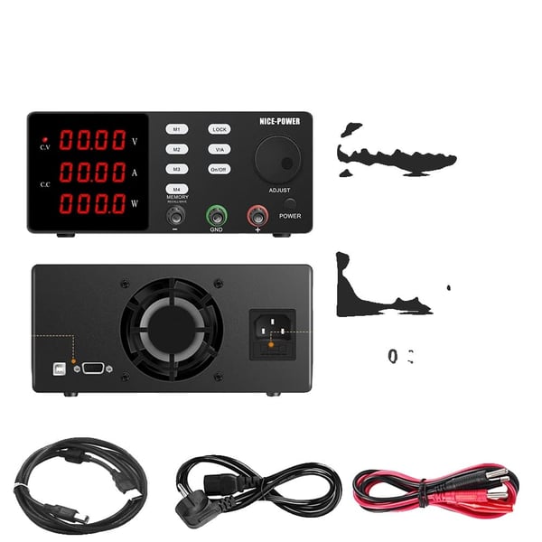 Strømforsyning, Justerbar Spænding, Pålidelig Strømudgang,AC 220V, S3001-232-Sort
