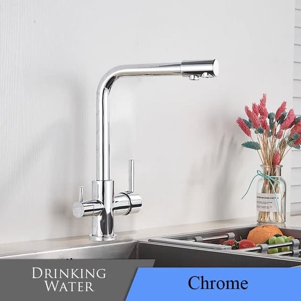 Køkkenarmatur, Dobbelt Håndtag, Krom Finish, Chrome