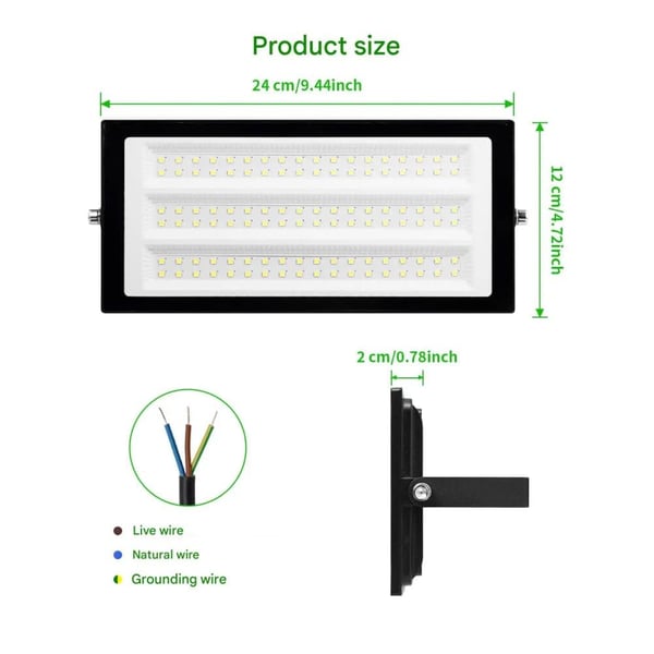 Flomlys, Høj Lysstyrke, Energi Effektiv,6500 K, 100 W, 6500K