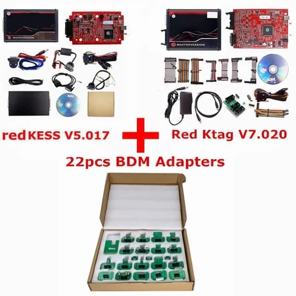 KESS V5.017 & KTAG V7.020, Ubegrænset brug, Flersproget ECU Reparationsværktøjer,KESS KTAG 22 Adapter