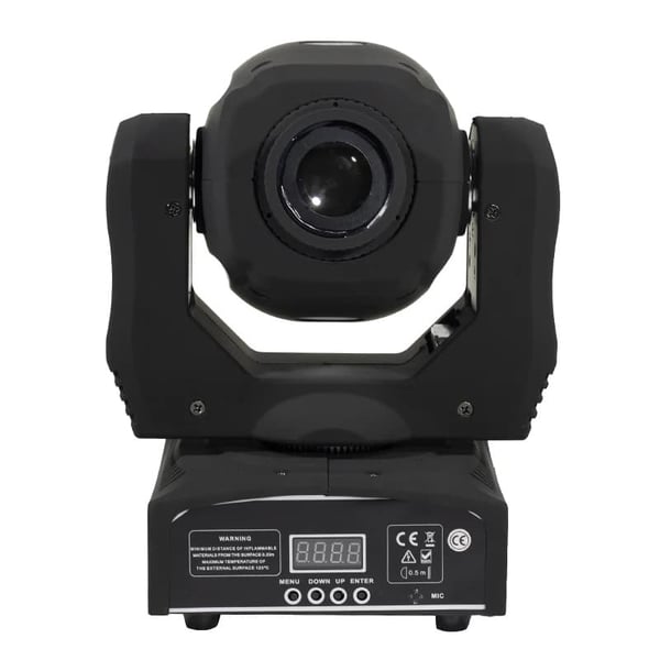 Mini Spot 60W LED Moving Head Light, 7 Farver + Hvid, DMX512 Kontrol,sort legeme, EU