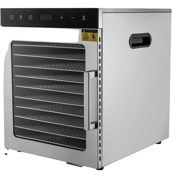 Maddehydrator, 10-bakke kapacitet, justerbar temperatur,Sølv