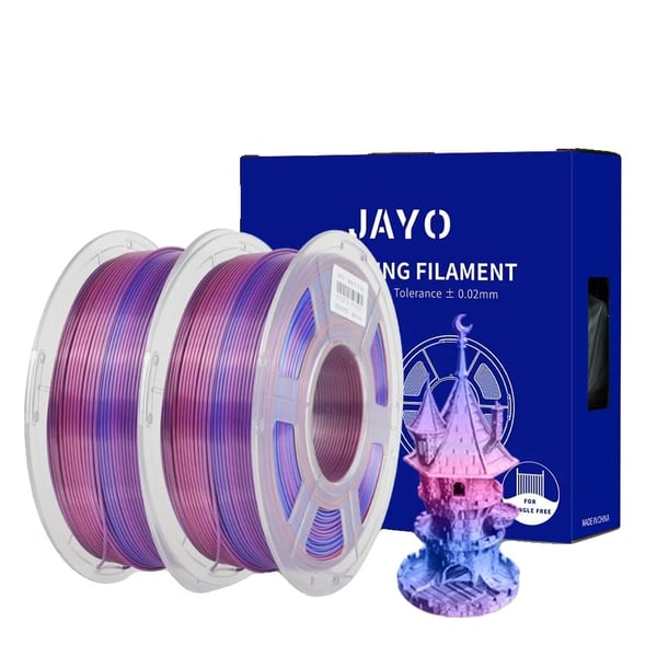 JAYO Silk PLA+ Regnbue Filament, Dobbelt/Tre Farver, 1,1 kg Nettovægt,SILK Regnbue 02
