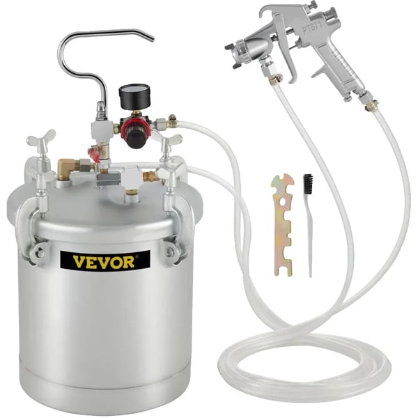 VEVOR Painemaaliruisku, 10L kapasiteetti, 45-60 PSI käyttöpaine, 7.1"-9.1" kuvion leveys