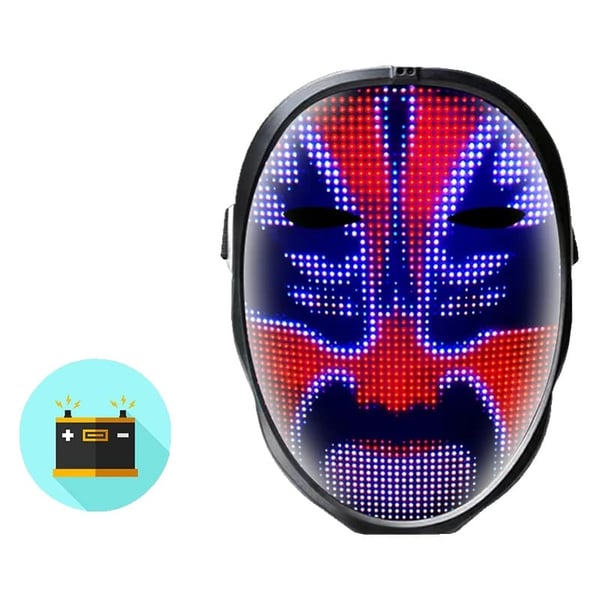 LED Glow Maske, DIY Tilpasning, Gestus Kontrol, Livlig Display,Voksen Genopladelig LED Glow Maske, DIY Tilpasning, Gestus Kontrol, Livlig Display,Voksen Genopladelig