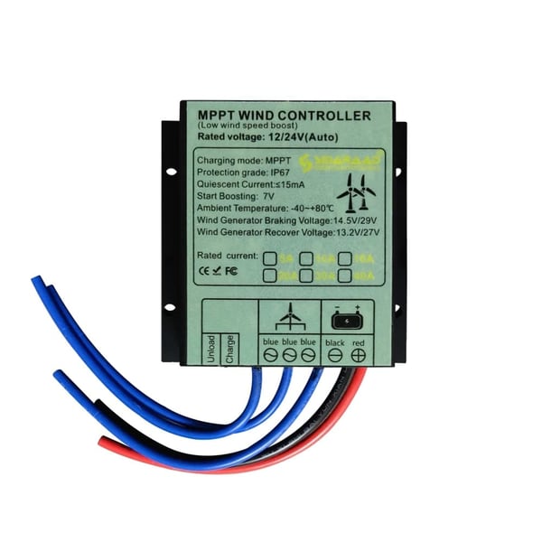 MPPT Tuuliohjain, 40A Maksimivirta, 12V/24V Automaattinen,MPPT-säädin, 10A, 48V