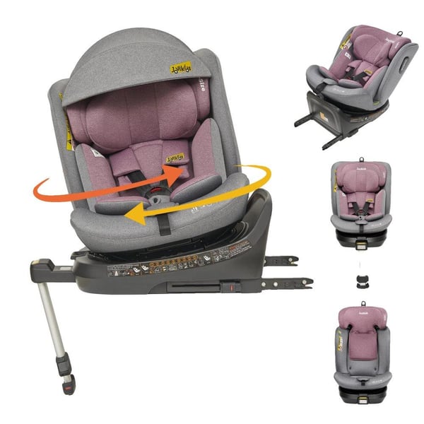 Lapsen autoon tarkoitettu turvaistuin, ISOFIX-asennus, viisipistevyö,Vaaleanpunainen