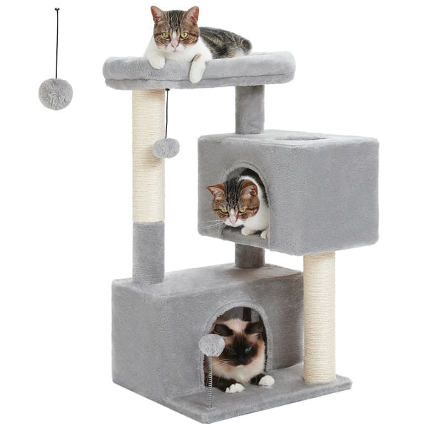 Kattetree, Tre-lags design, Træmateriale, Polstret platform,M, AMT0237GY