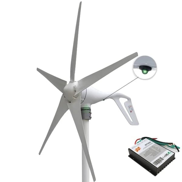 Vindmølle Generator Kit, 400W Effektudgang, PWM Controller, 24V, 5 hvide blade, 400W