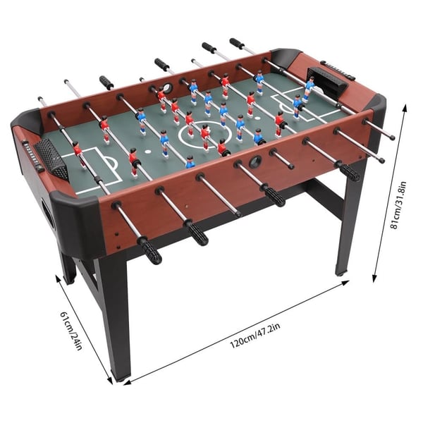 Fodboldbord, Kompakt Design, 8-Stangs Spil,Rødbrun