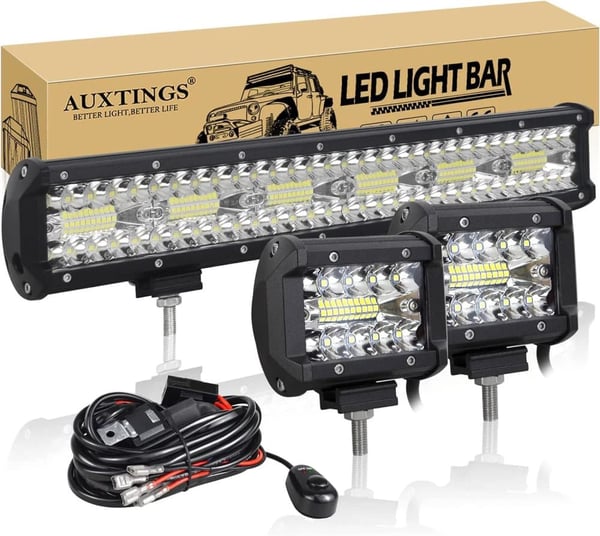 LED Lysbar, Kombineret Stråle, Vandtæt Design,17in 360W Ledning