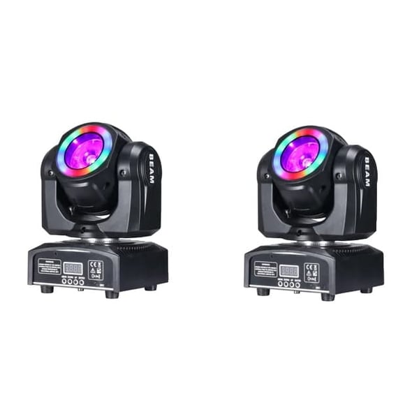 Flytbart LED-scenelys, 60W Beam, RGB 3i1 Halo, 2 lys 60W BEAM, EU-stik