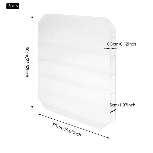Akryl Neglelak Display Rack, 6 Lag, Vægmonteret Organizer,Klar