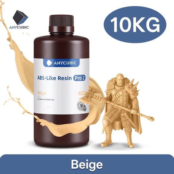 3D Harpiks, Høj Præcision UV Følsomhed, Kompatibel med LCD og DLP Printere,10kg Beige