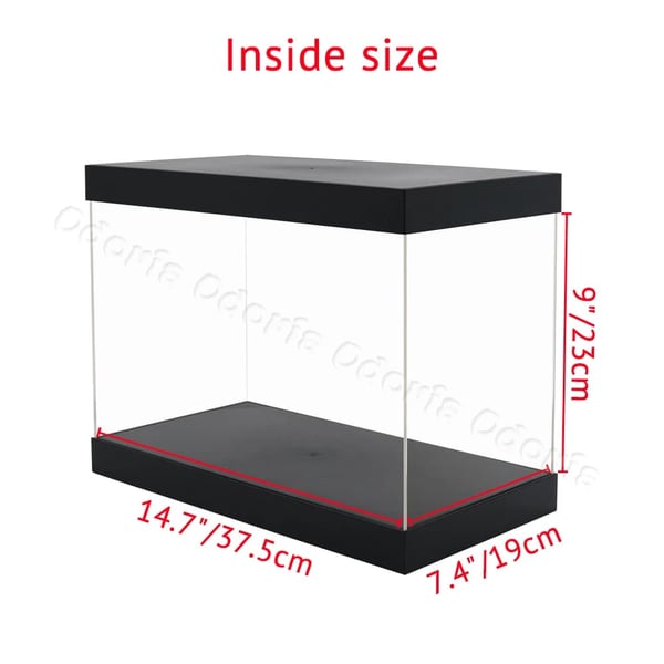 Akryl Displaykasse, Støvtæt Design, Ideel til Actionfigurer, Holdbart Akrylmateriale,37,5x19x23cm