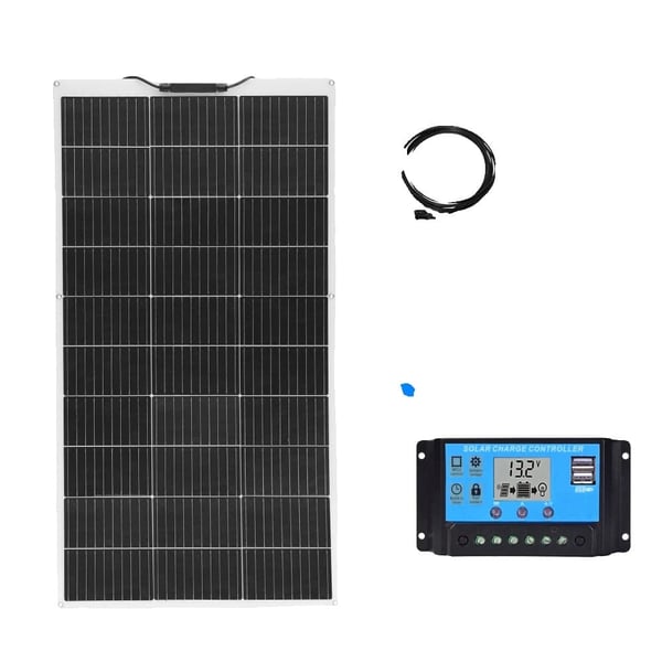 Fleksibel Solpanel, Alsidig Anvendelse, Høj Effektivitet,100W 12V kit