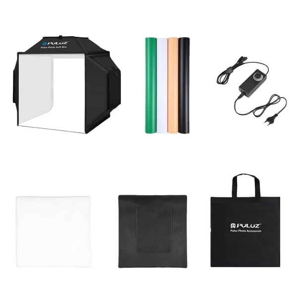 PULUZ Fotostudio Lyskasse, 72W Lysstyrke, 5500K Farvetemperatur,40CM EU stik