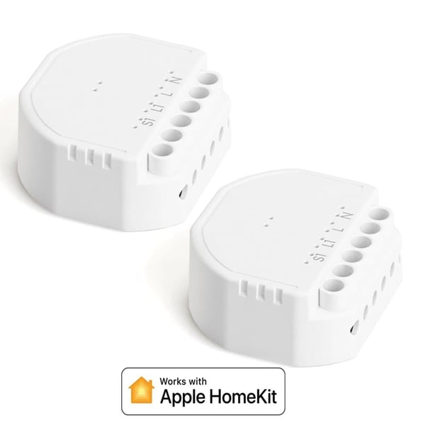 Smart Wi-Fi vægmonteret switchmodul, stemmestyring kompatibel, fjernadgang,2 ENHED Med HomeKit