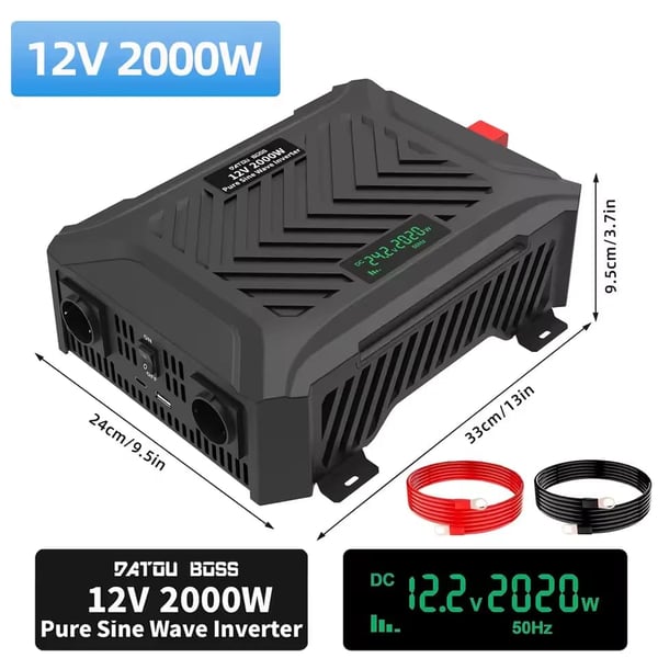 Inverter, 2000W/3000W/3500W Nominel Effekt, 12V/24V Indgang,PSW-E2000W-12V