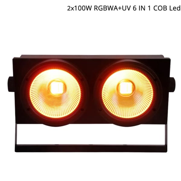 Scene Belysningseffekt, LED COB Flomlys, Dynamisk DMX Kontrol,2stk RGBWA UV, EU Stik