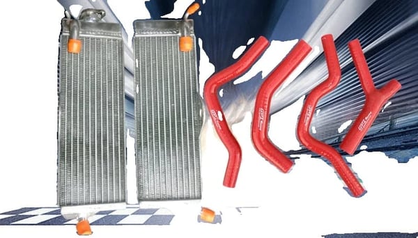 Honda CR500 Radiator, Holdbart Aluminium, Silikoneslange Sæt,Rød