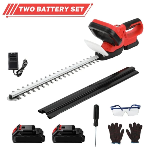 Sähkökäyttöinen pensasleikkuri 2000 W, harjaton moottori 15 000 rpm, terä 55 cm, 21 V, kevyt, 2*akku