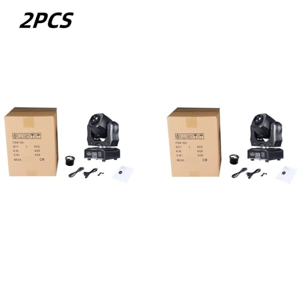LED Moving Head Lys, 75W Super Lys, 3 Prism Gobo Stråle,2stk, EU stik