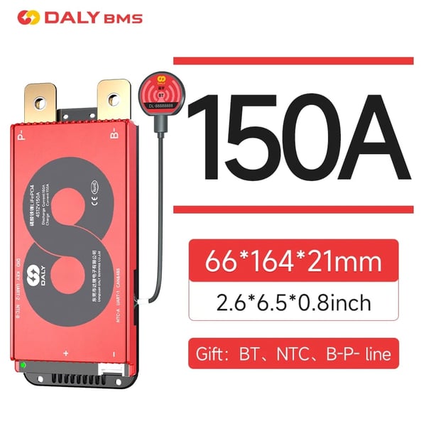 Batteristyringssystem, RS485 og CANbus kommunikation, alsidige anvendelser,150A BT, LiFePO4 16S 48V BMS